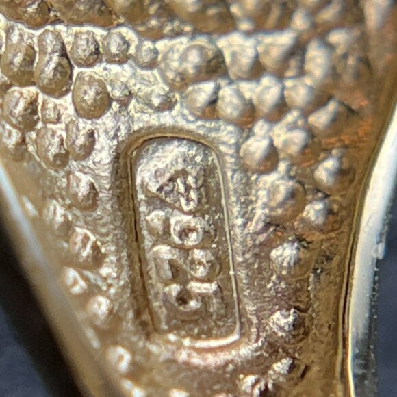 Vintage Gold Vermeil Cocktail Ring Smoky Topaz Size 9 Chunky Statement - Picture 12 of 12